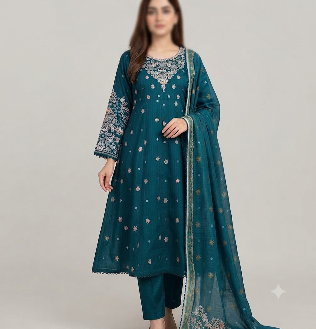 Ladies & Girls Embroidered Cotton Frock Dress – Stylish & Comfortable Summer Wear