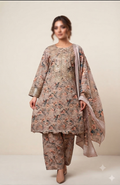 Designer 3-Piece Stitched Lawn Suit for Women
